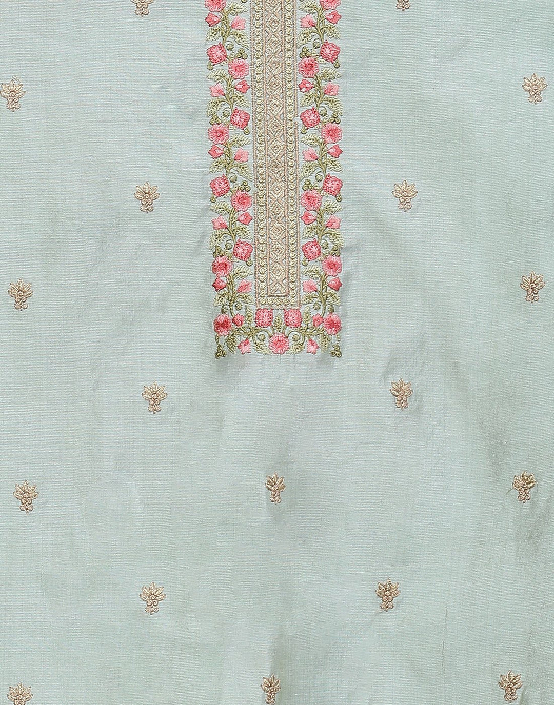 Embroidered Chanderi Suit Piece With Dupatta