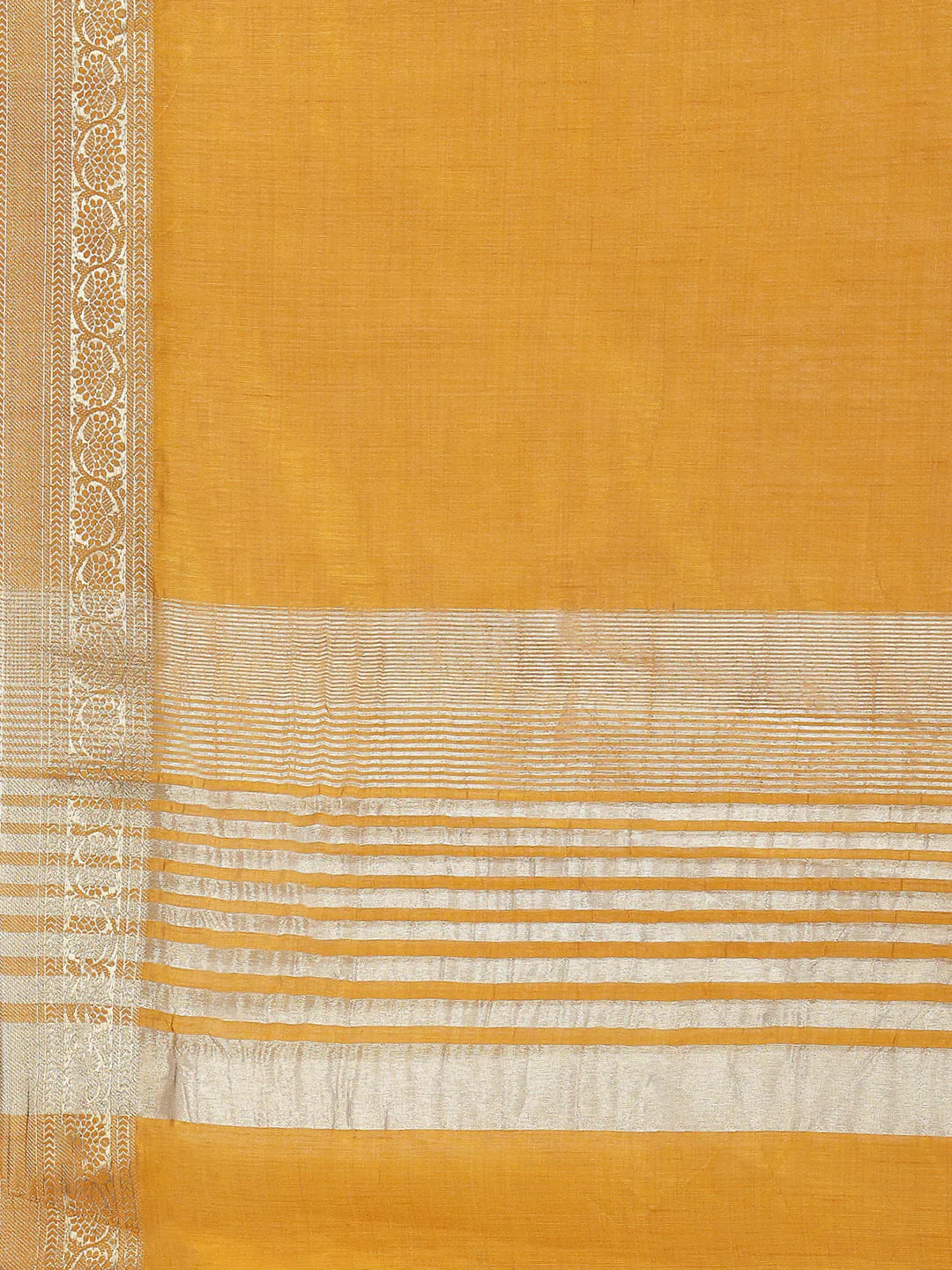 Plain Zari Border Handloom Woven Saree