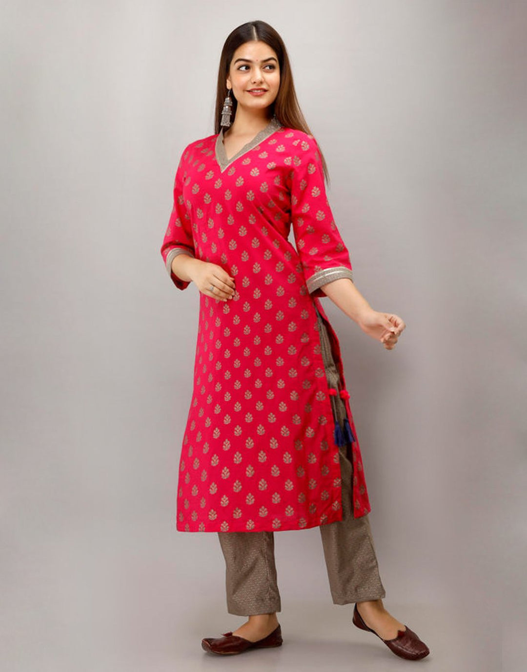 Printed Cotton Kurti With Pant