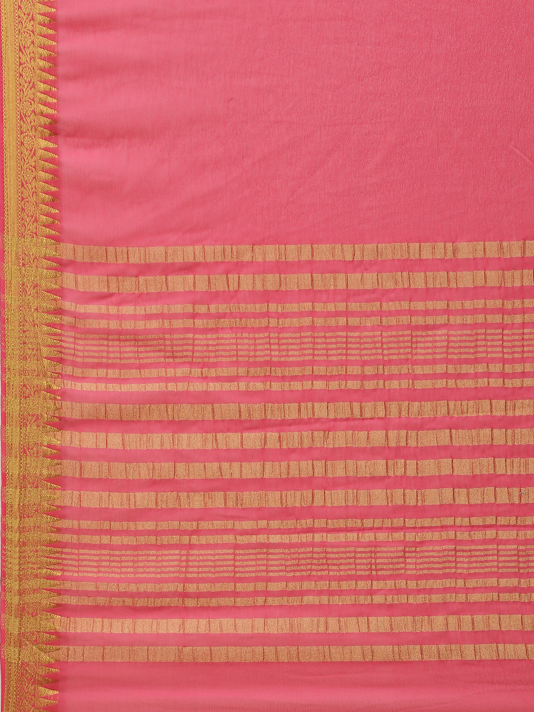Plain Zari Border Chiffon Saree
