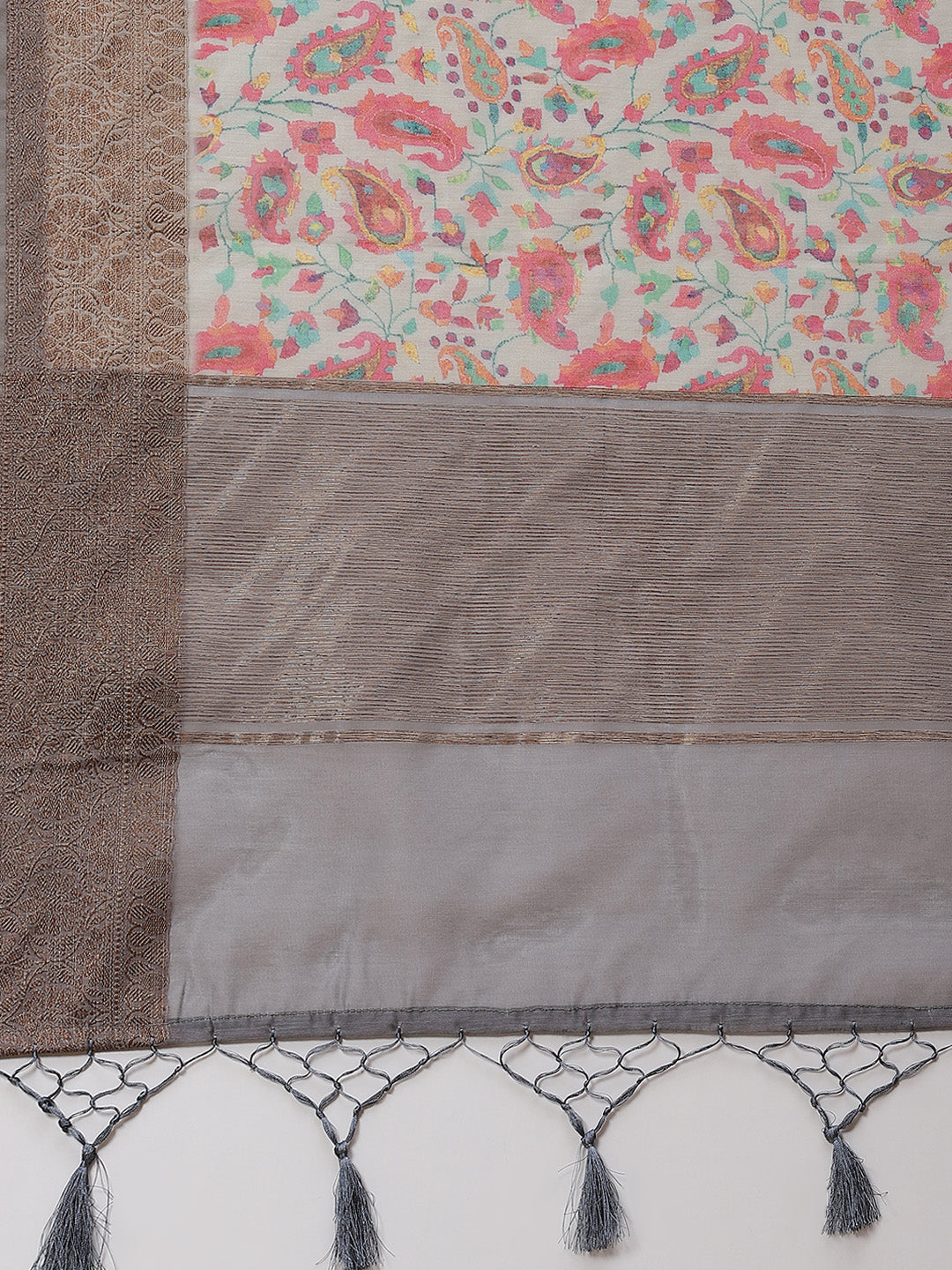 Printed Banarasi Border Pallu Cotton Saree