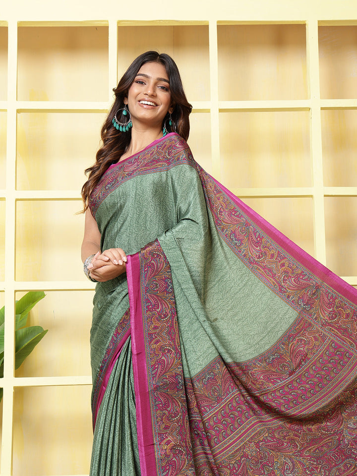Digital Printed Crepe Saree