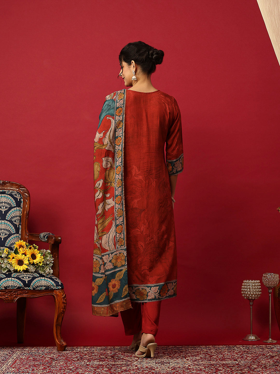 Printed Muslin Kurta With Pant &amp; Dupatta