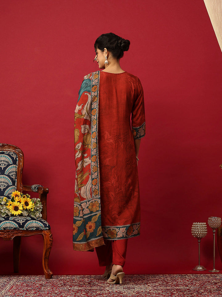Printed Muslin Kurta With Pant &amp; Dupatta