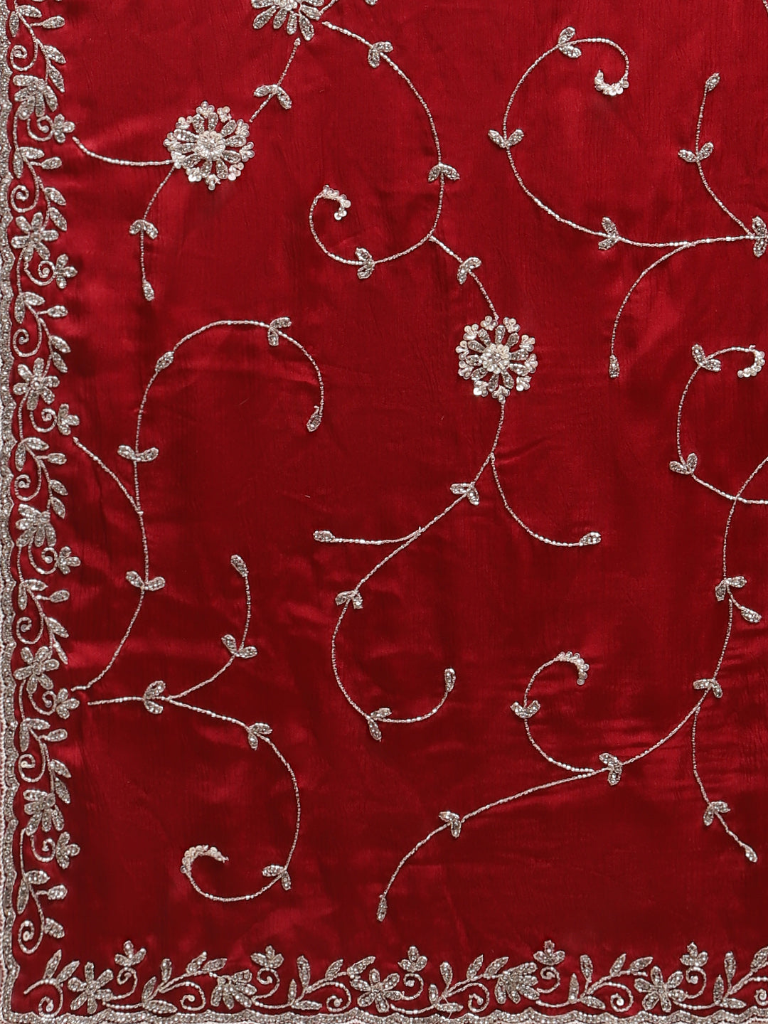 Cutdana Embroidered Crepe Handloom Saree