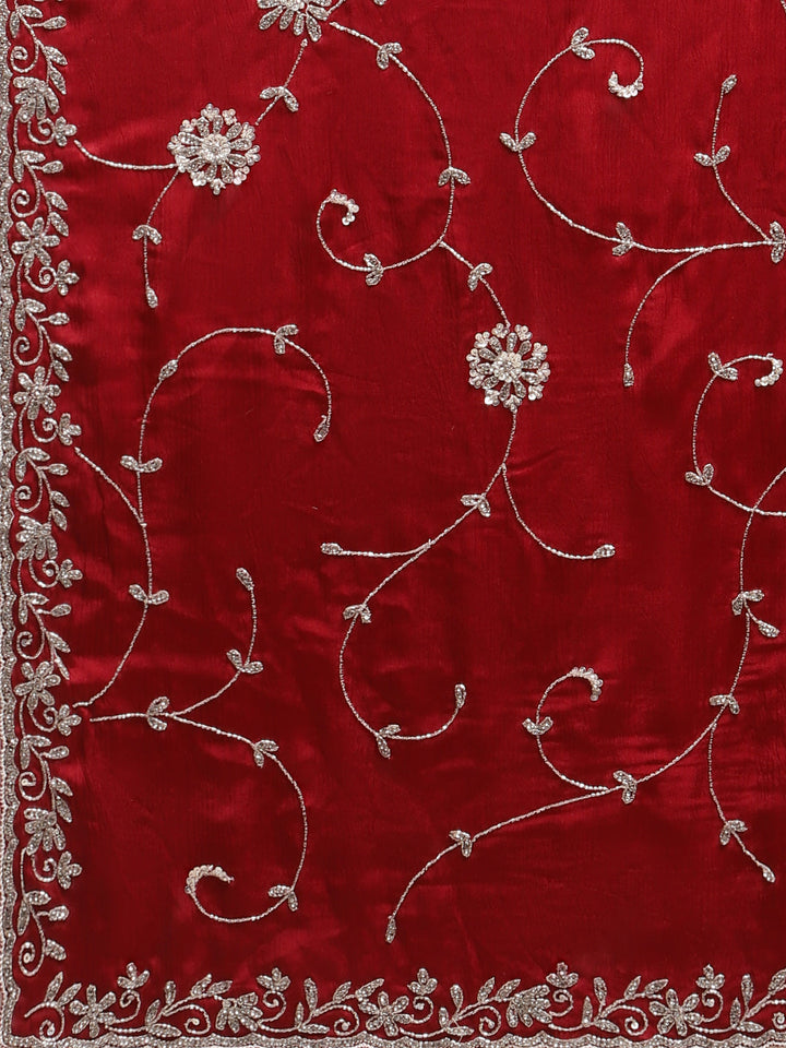 Cutdana Embroidered Crepe Handloom Saree