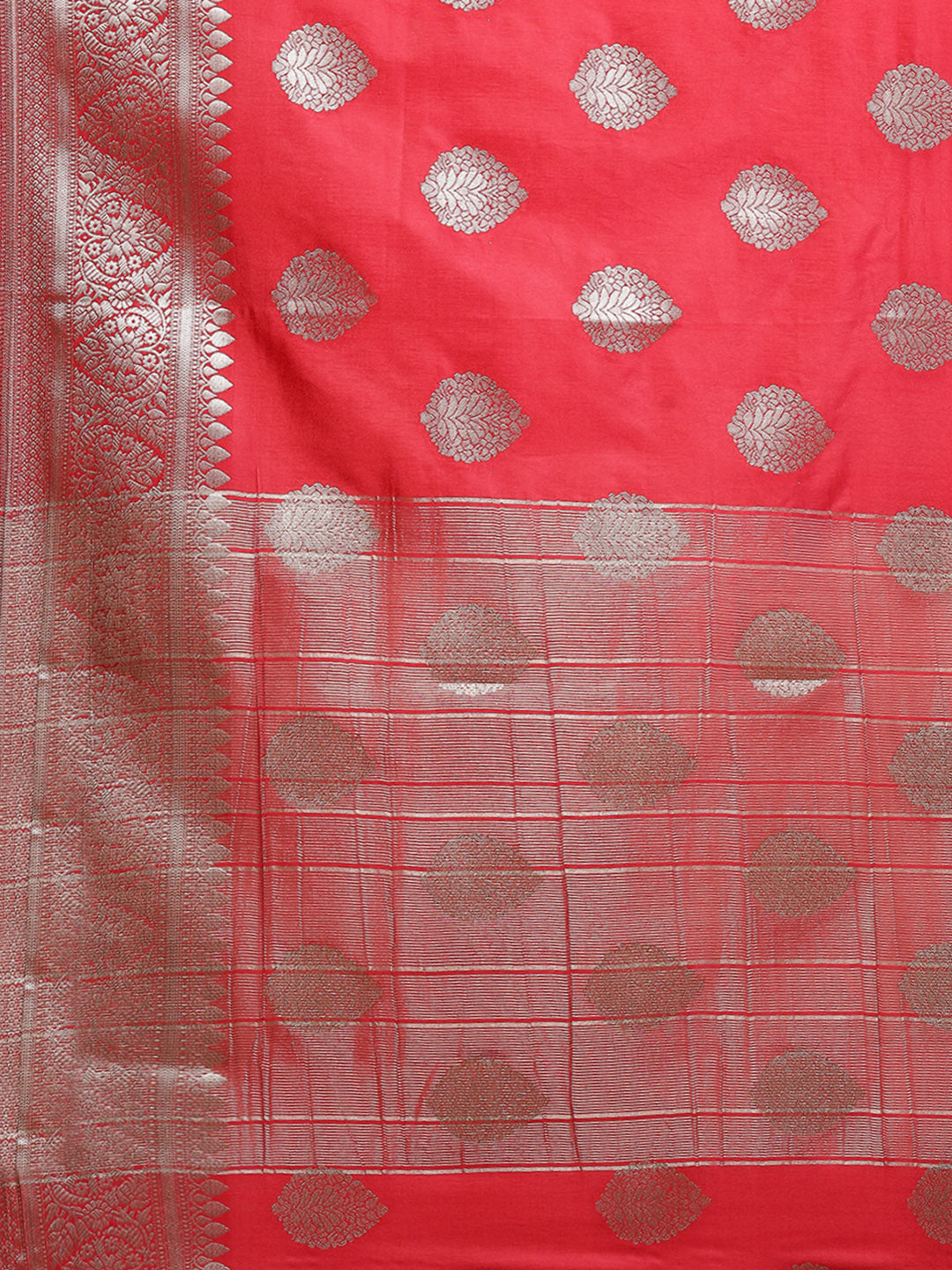 Zari Border Booti Handloom Woven Saree