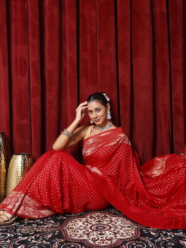 Zaari Jaal Crepe Saree