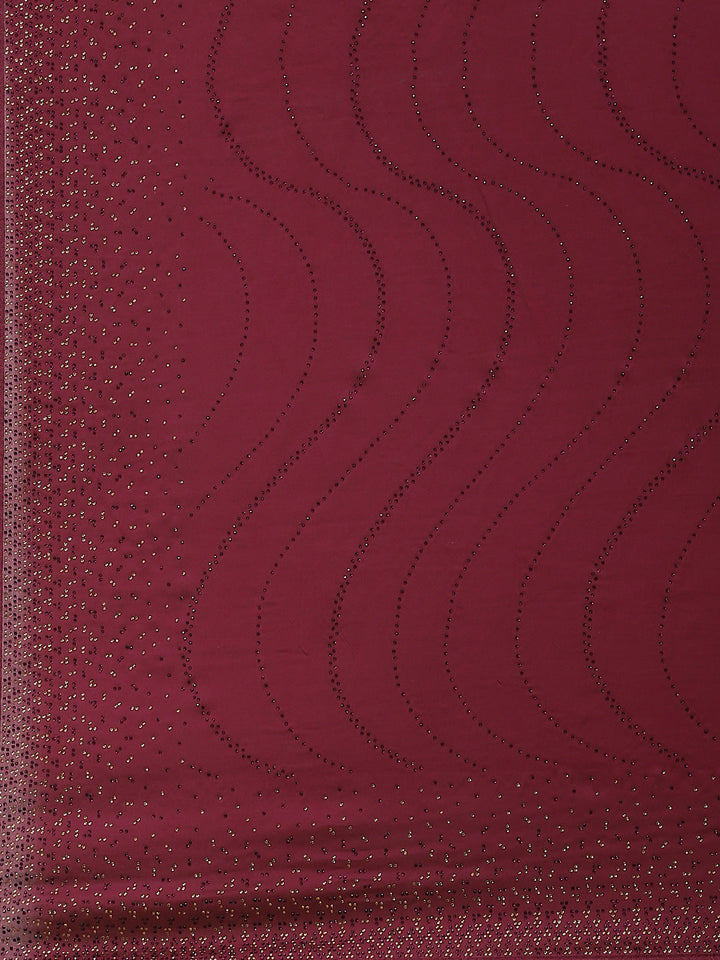 Stone Work Handloom Pure Satin Embroidered Saree