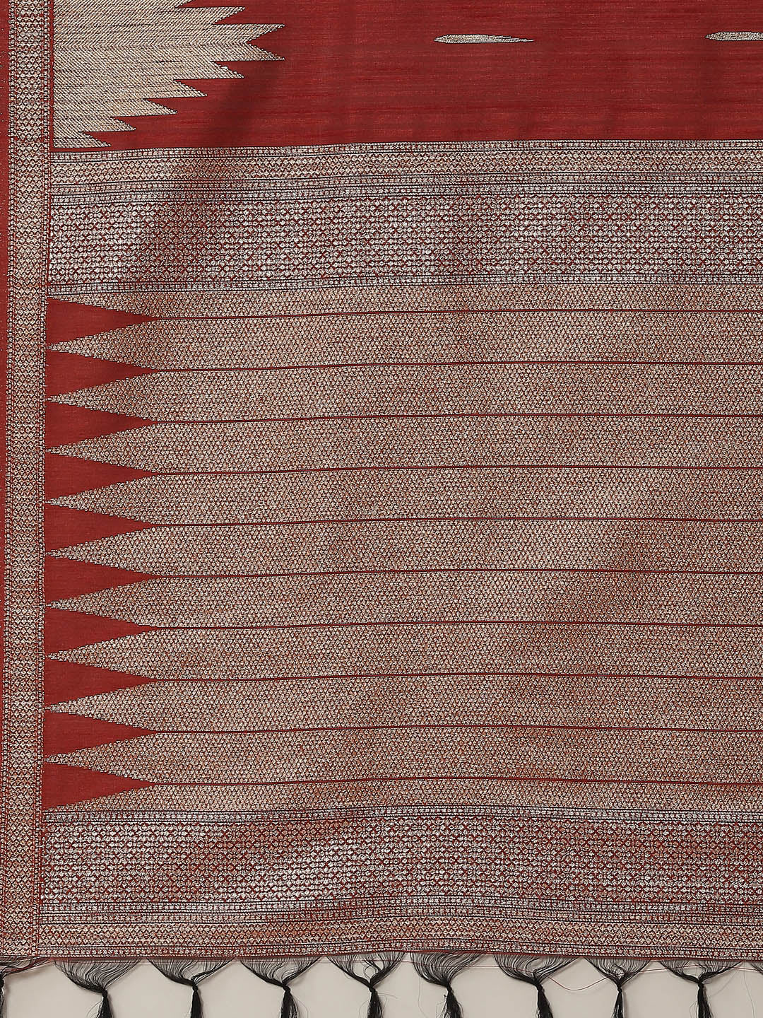 Zari Border Booti Tussar Woven Saree