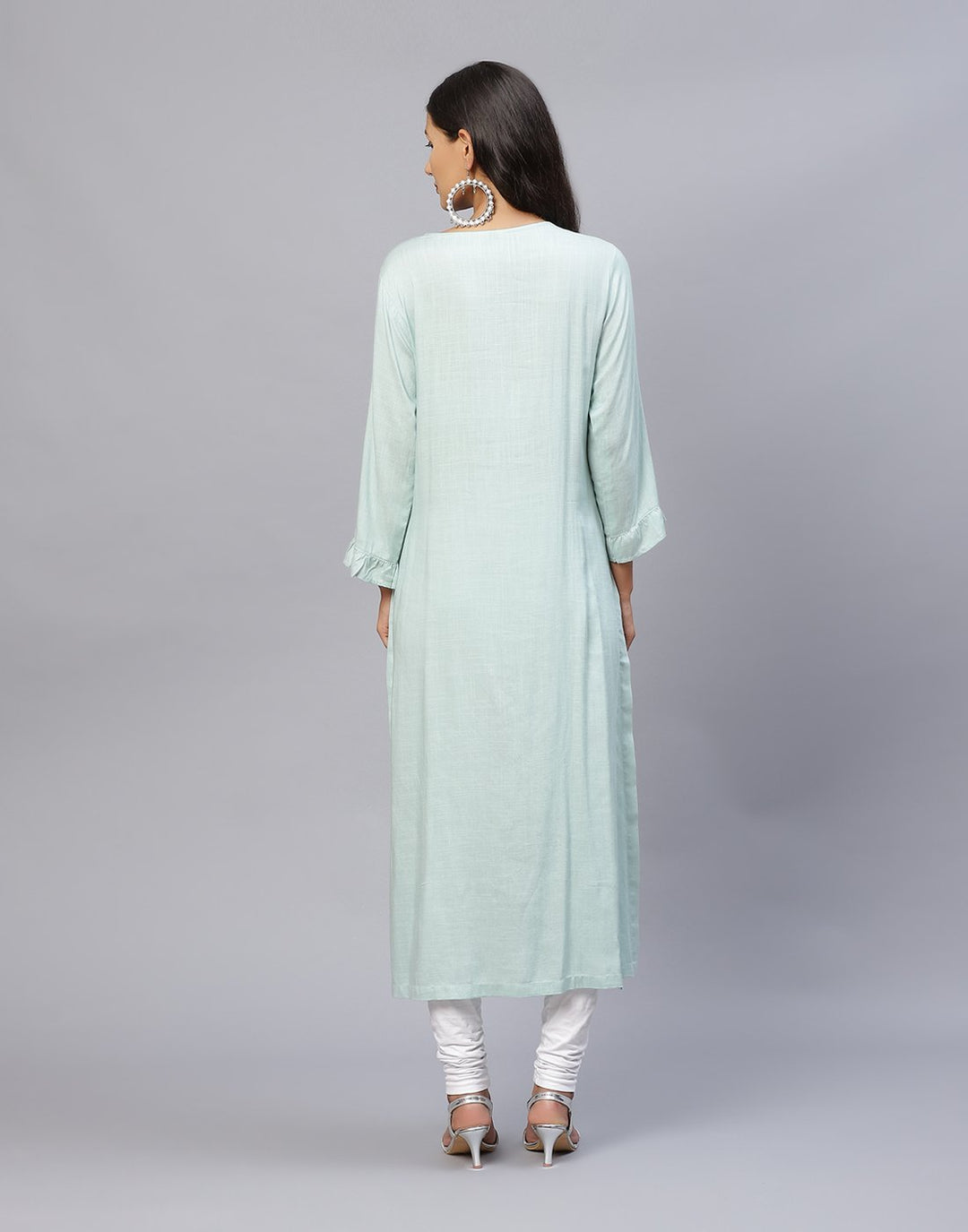 Cotton Embroidered Plain Kurti