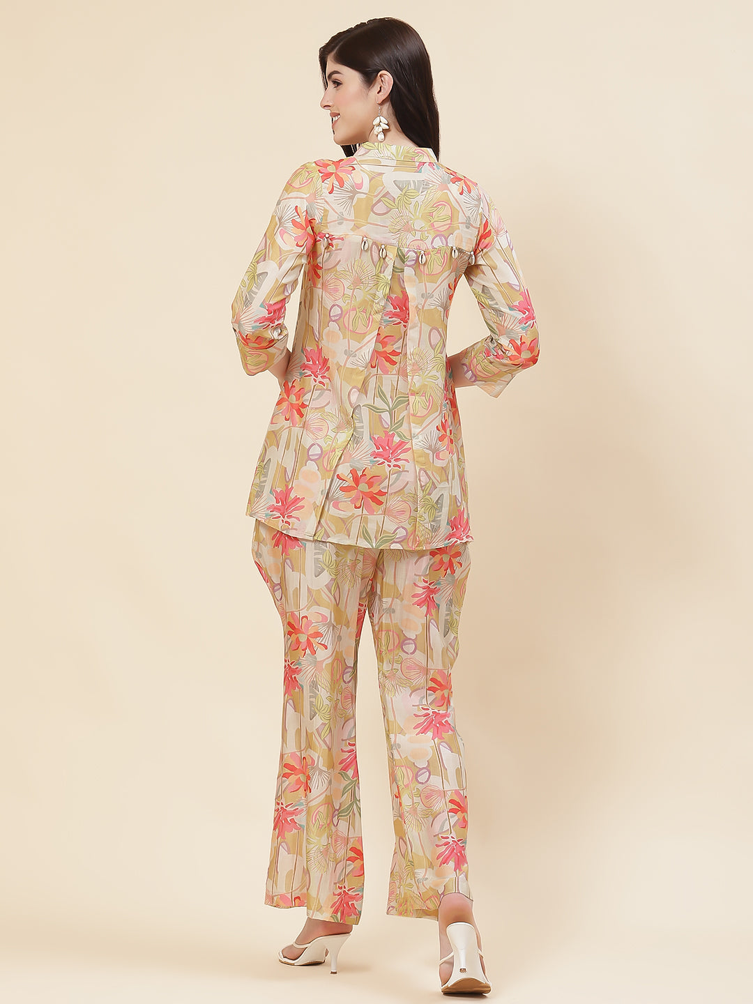 Floral Printed Muslin Kurti With Pants