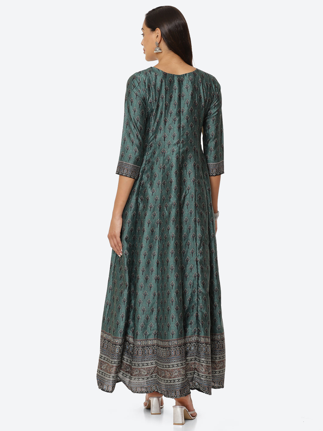 Mirror Neck Embroidered Printed Handloom Kurta