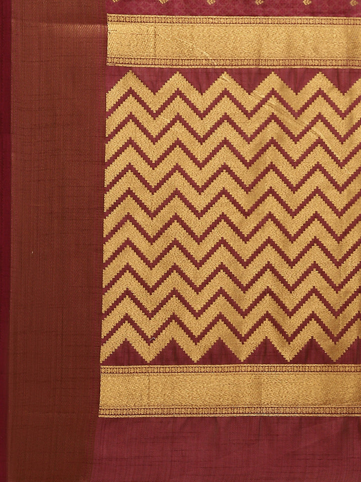 Zari Border Booti Handloom Woven Saree
