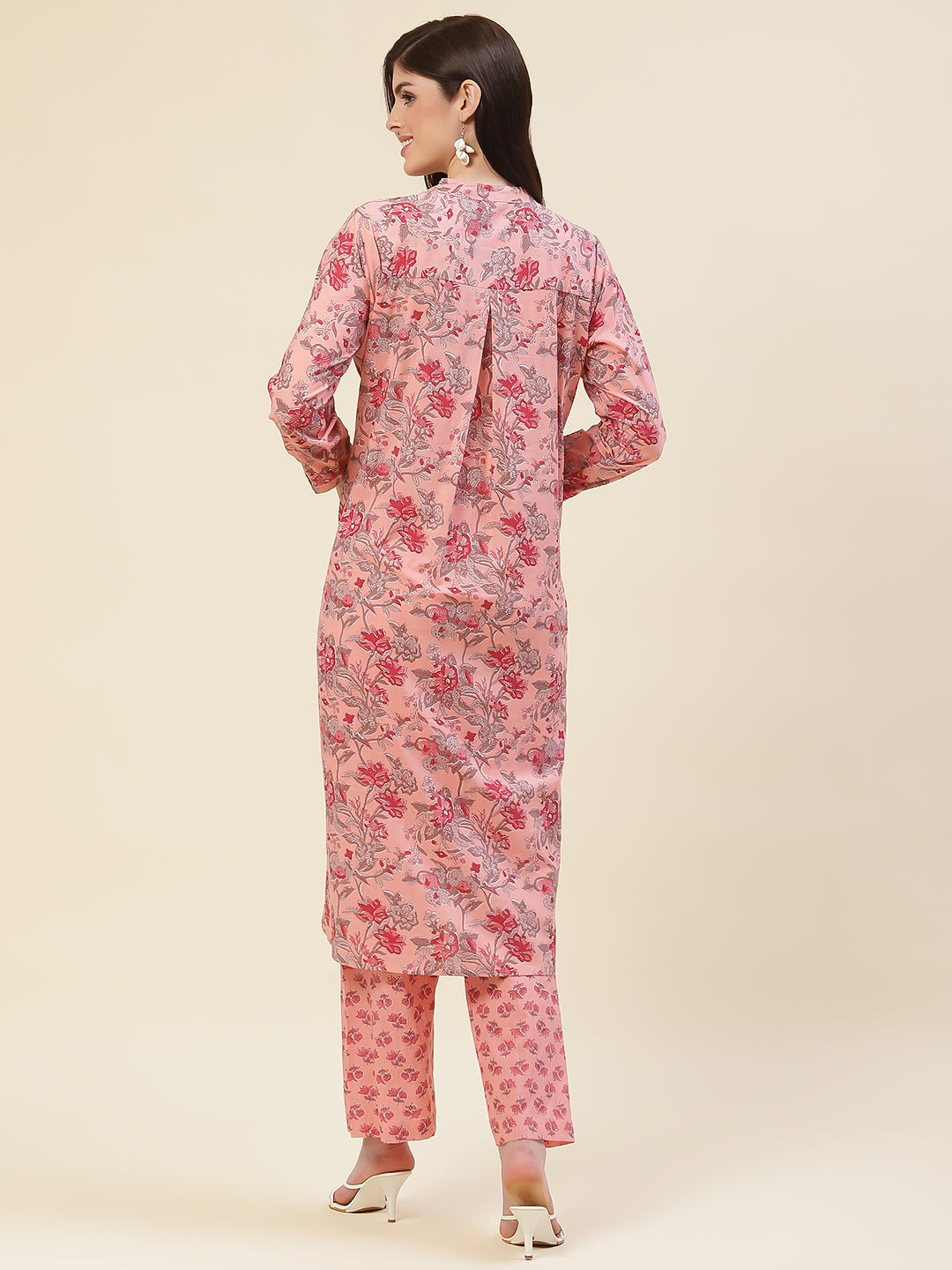 Floral Printed Cotton Kurta With Pants