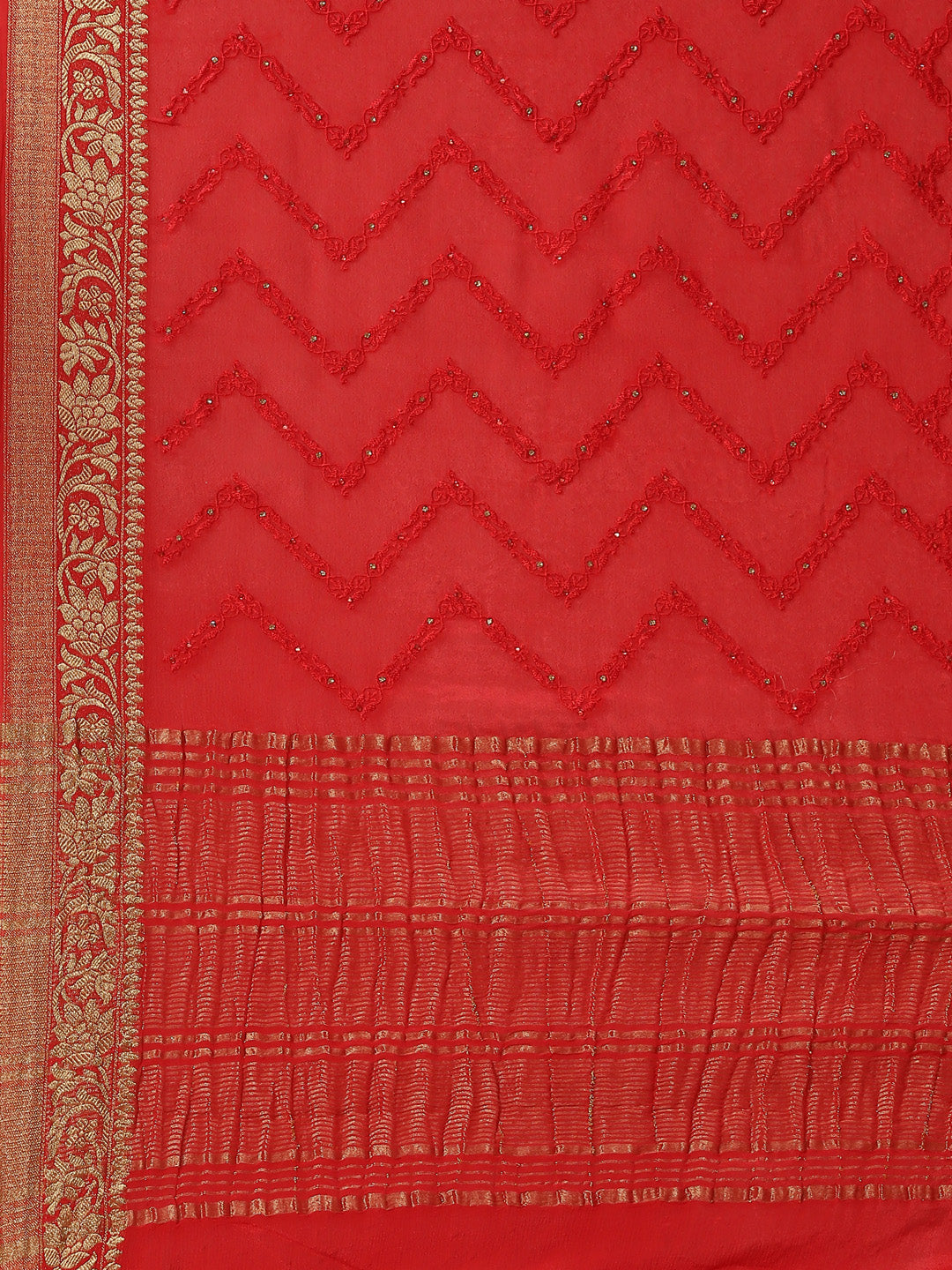 Embroidered Crepe Saree