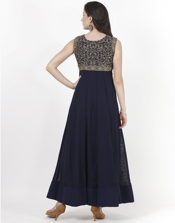 MBZ Meena Bazaar-Navy Blue Georgette Salwar Kameez