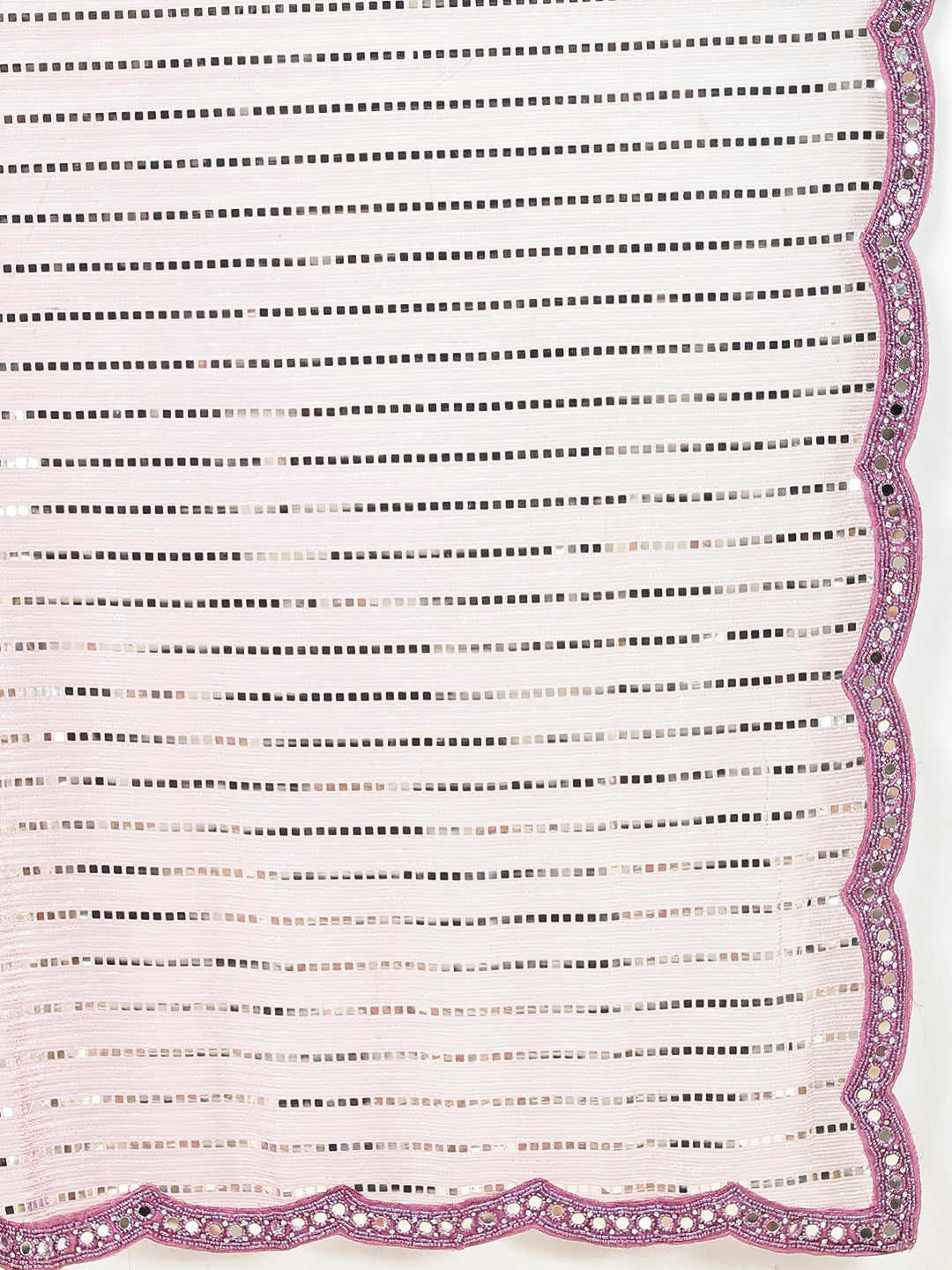 Mirror Work Embroidered Net Saree
