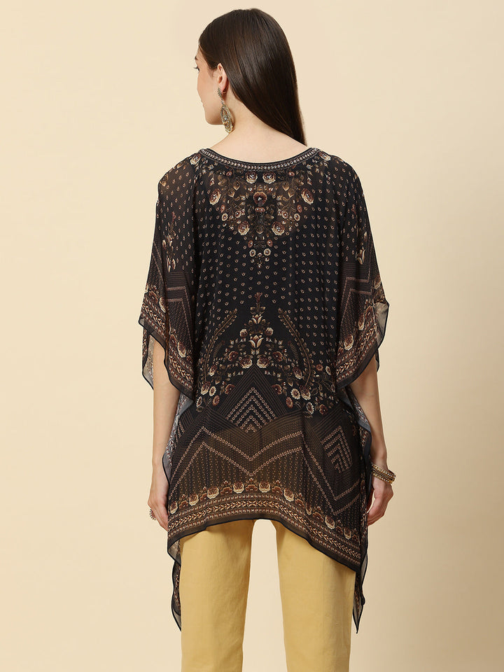 Digital Printed Georgette Kaftan Kurta