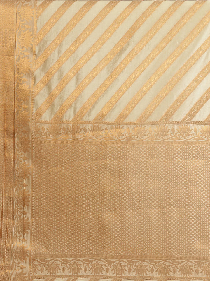 Zari Jaal Stripes Handloom Woven Saree
