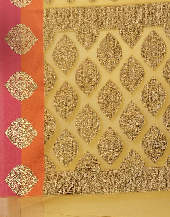 Beige Woven Cotton Saree