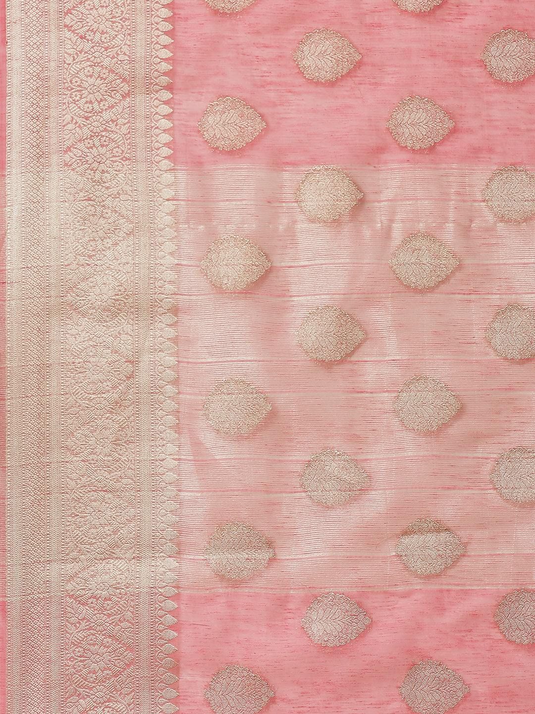 Zari Border Booti Art Handloom Woven Saree