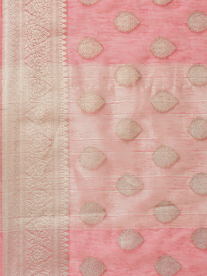 Zari Border Booti Art Handloom Woven Saree