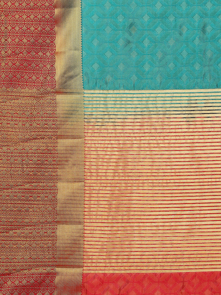 Plain Zari Border Handloom Woven Saree