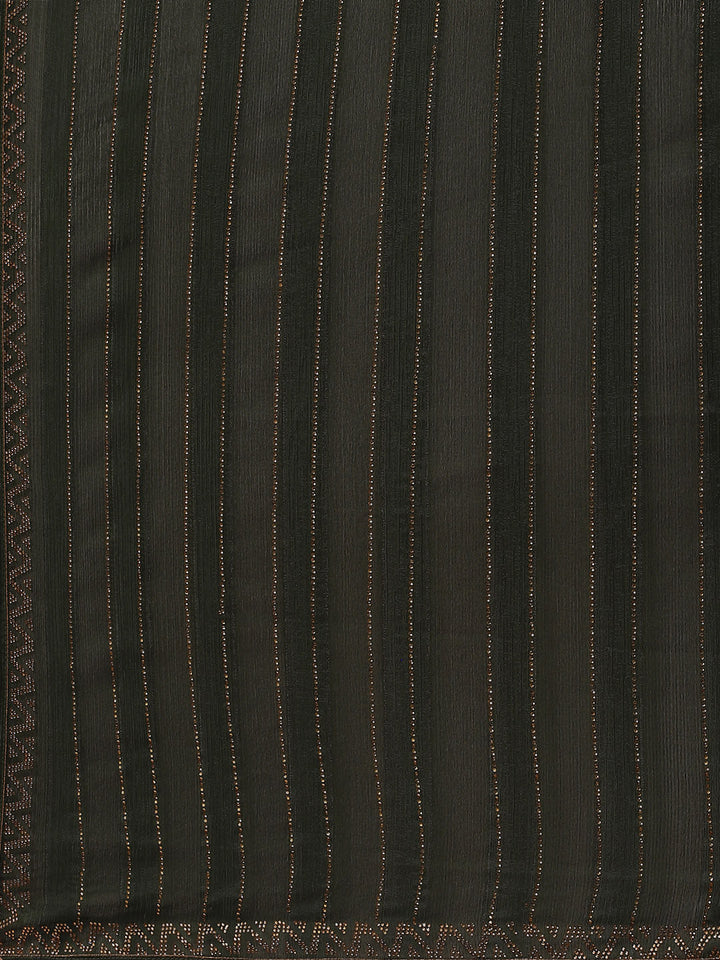 Stone Work Georgette Plain Saree