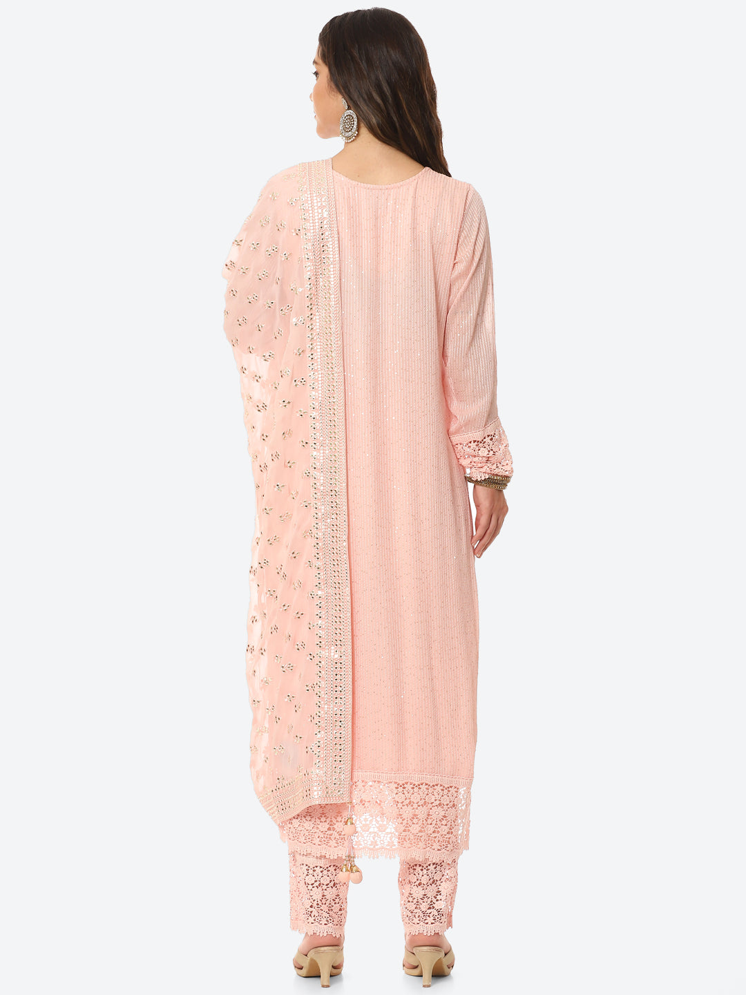 Resham Jaal Georgette Kurta With Pant &amp; Dupatta