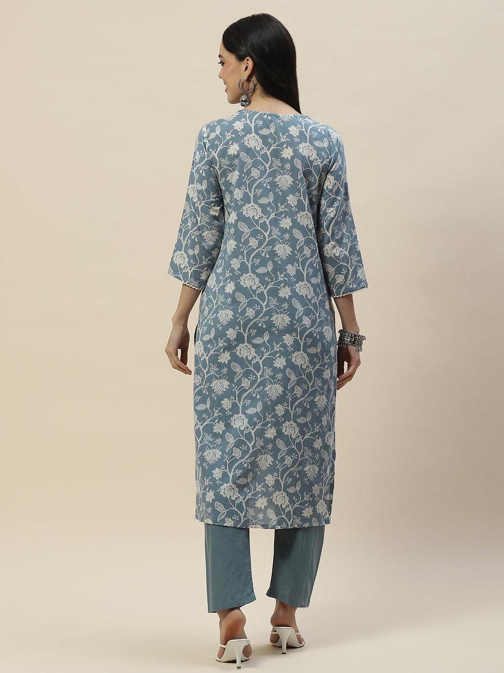 Printed Muslin Kurta With Pants