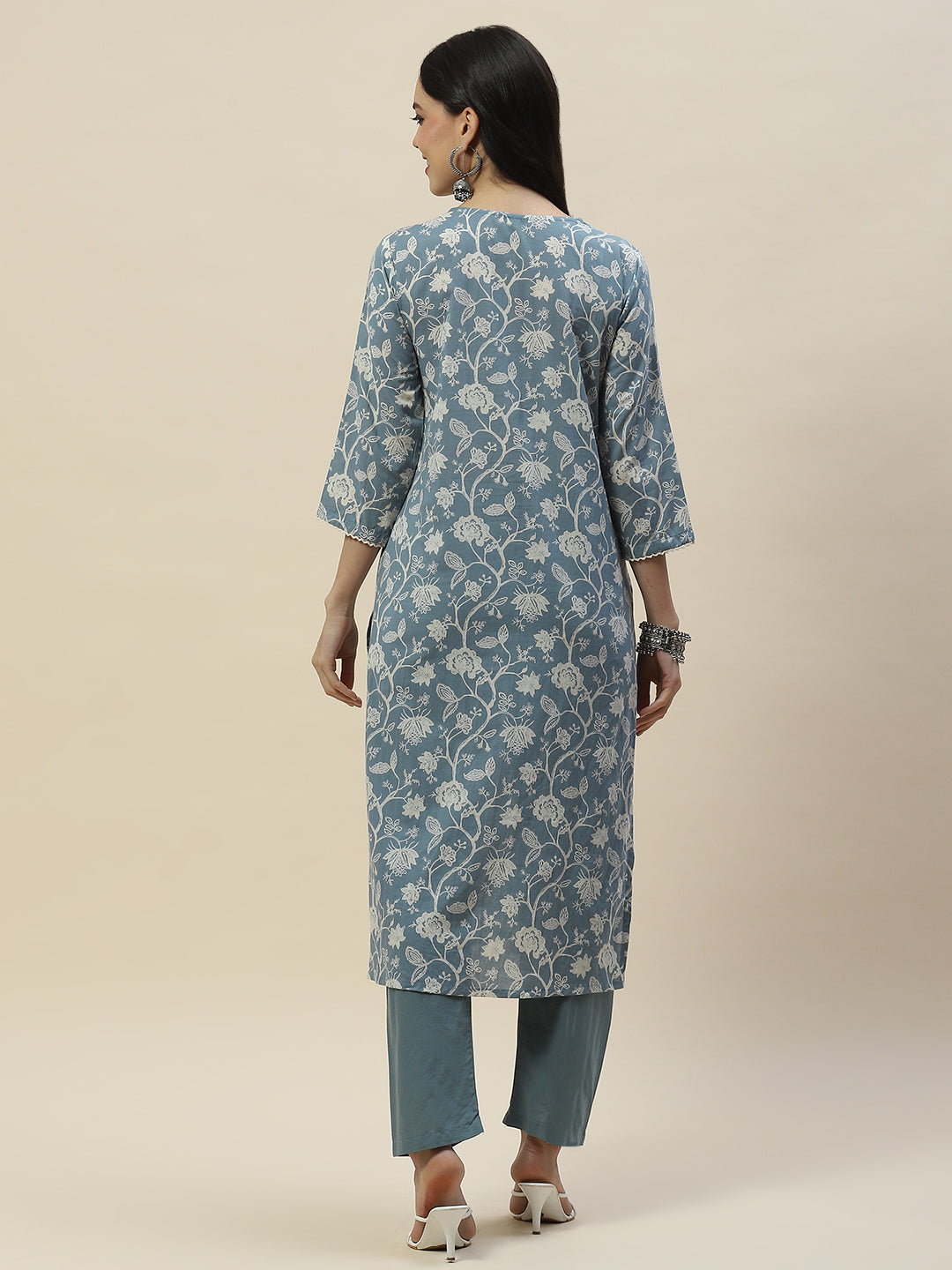 Printed Muslin Kurta With Pants