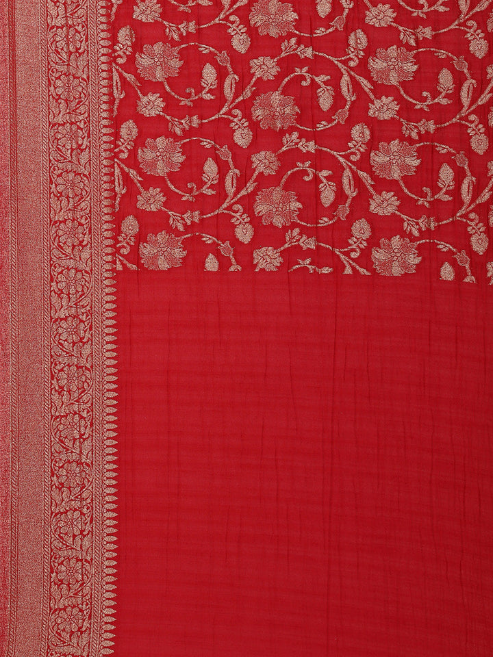 Zari Jaal Tussar Silk Plain Saree