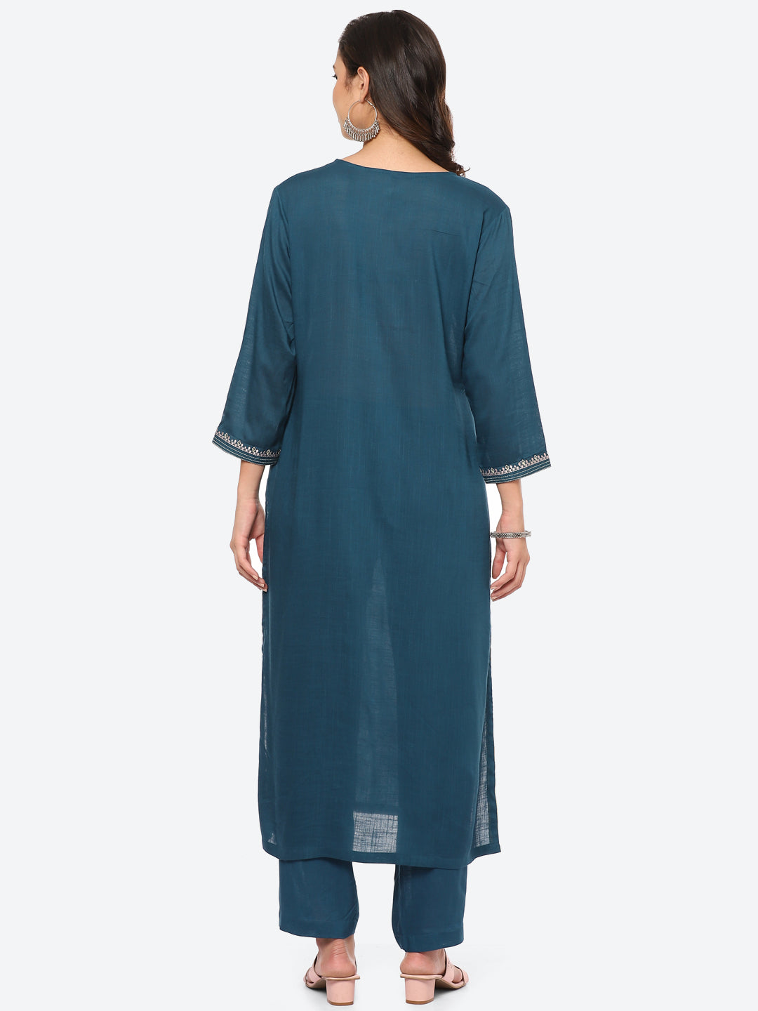 Resham Work Cotton Kurta With Pant