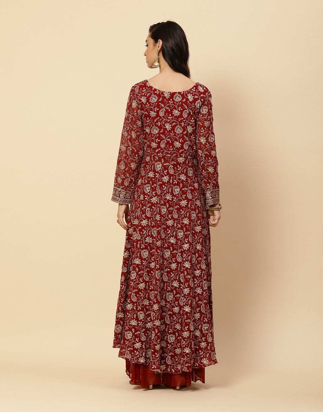 Embroidered Georgette Salwar Kameez Stitched Suit With Net Dupatta