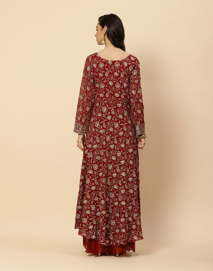 Embroidered Georgette Salwar Kameez Stitched Suit With Net Dupatta