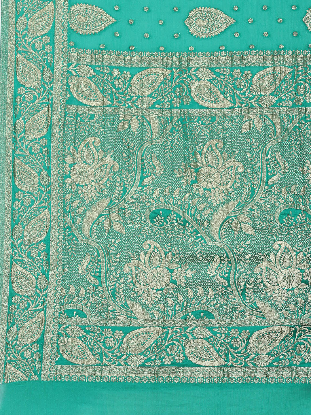 Zari Booti Crepe Plain Saree