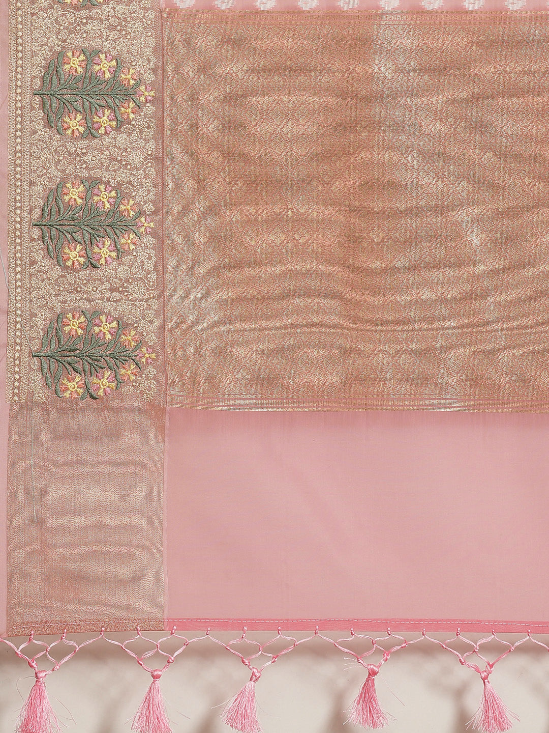 Resham Border Cotton Embroidered Saree