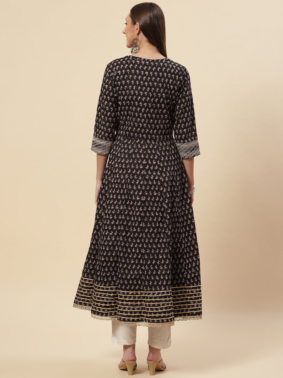 Printed Cotton Kurta With Jacket