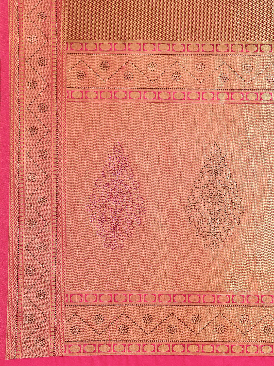 Brocade Art Handloom Saree with Stone Booti