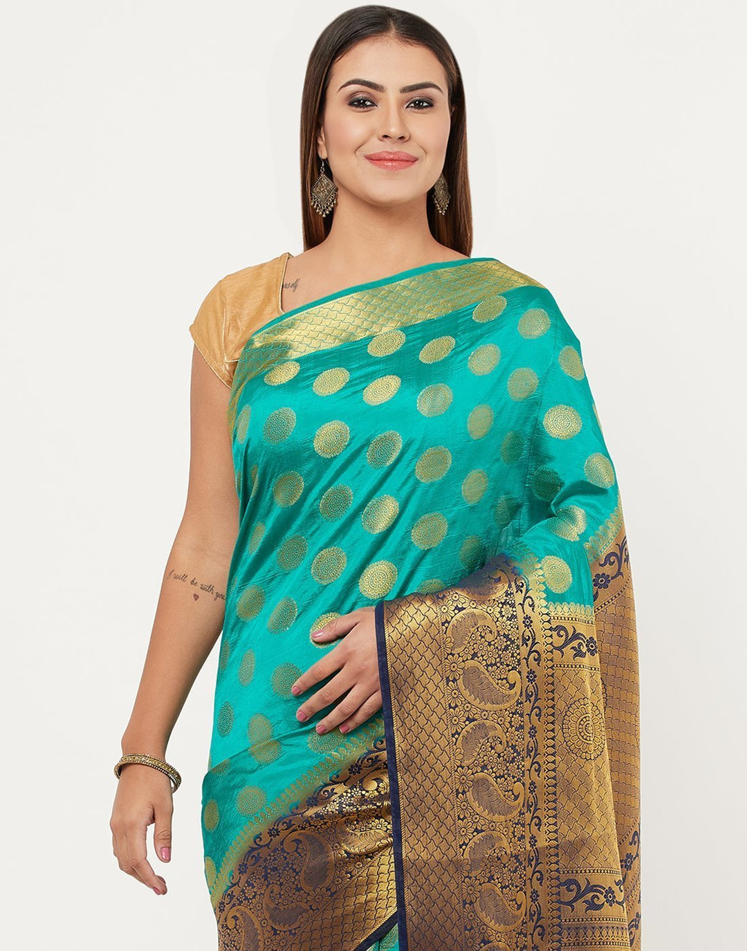 Navy Blue Rani Art Handloom Saree