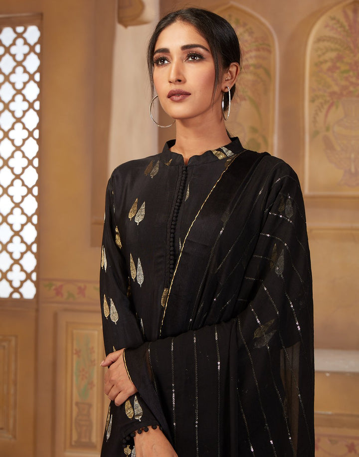 MBZ Meena Bazaar-Black Georgette Salwar Kameez