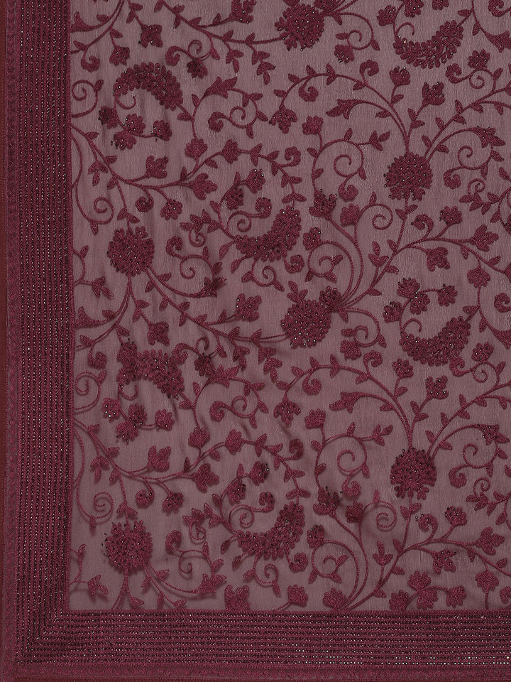 Floral Embroidered Georgette Saree