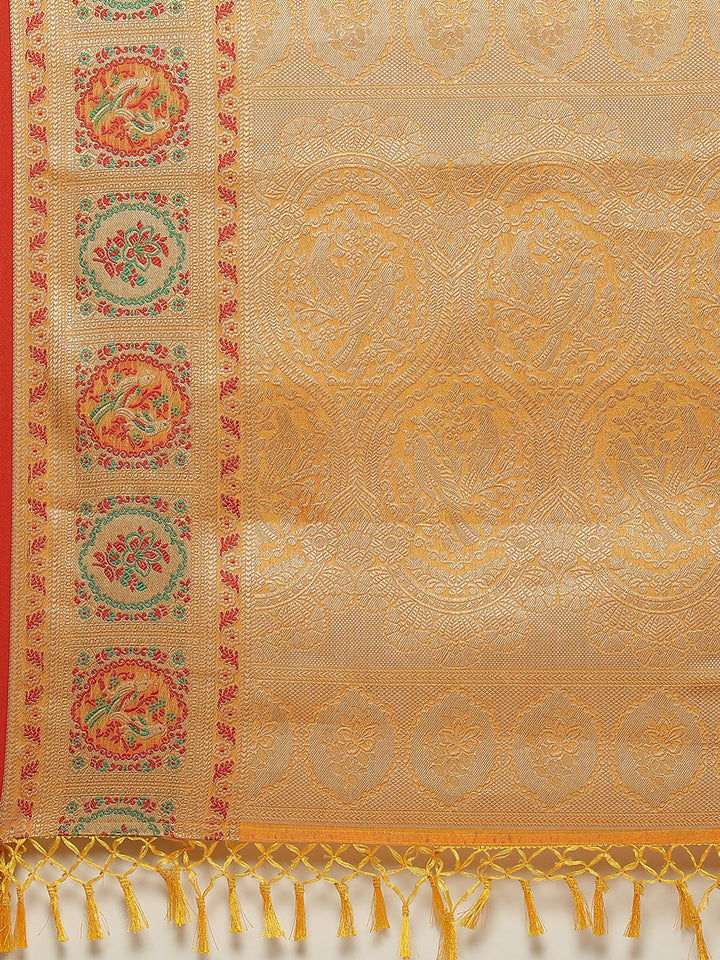 Zari Border Booti Cotton Woven Saree