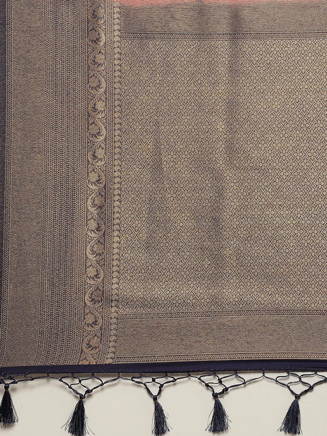 Brocade Zari Booti Art Handloom Woven Saree