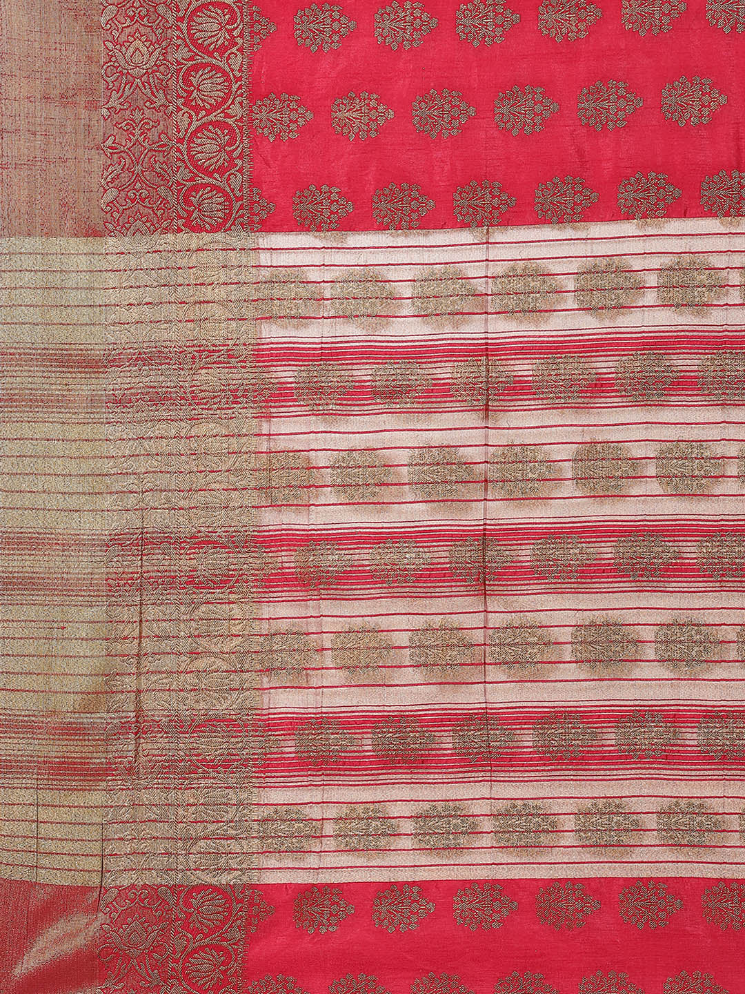 Zari Border Booti Art Handloom Woven Saree