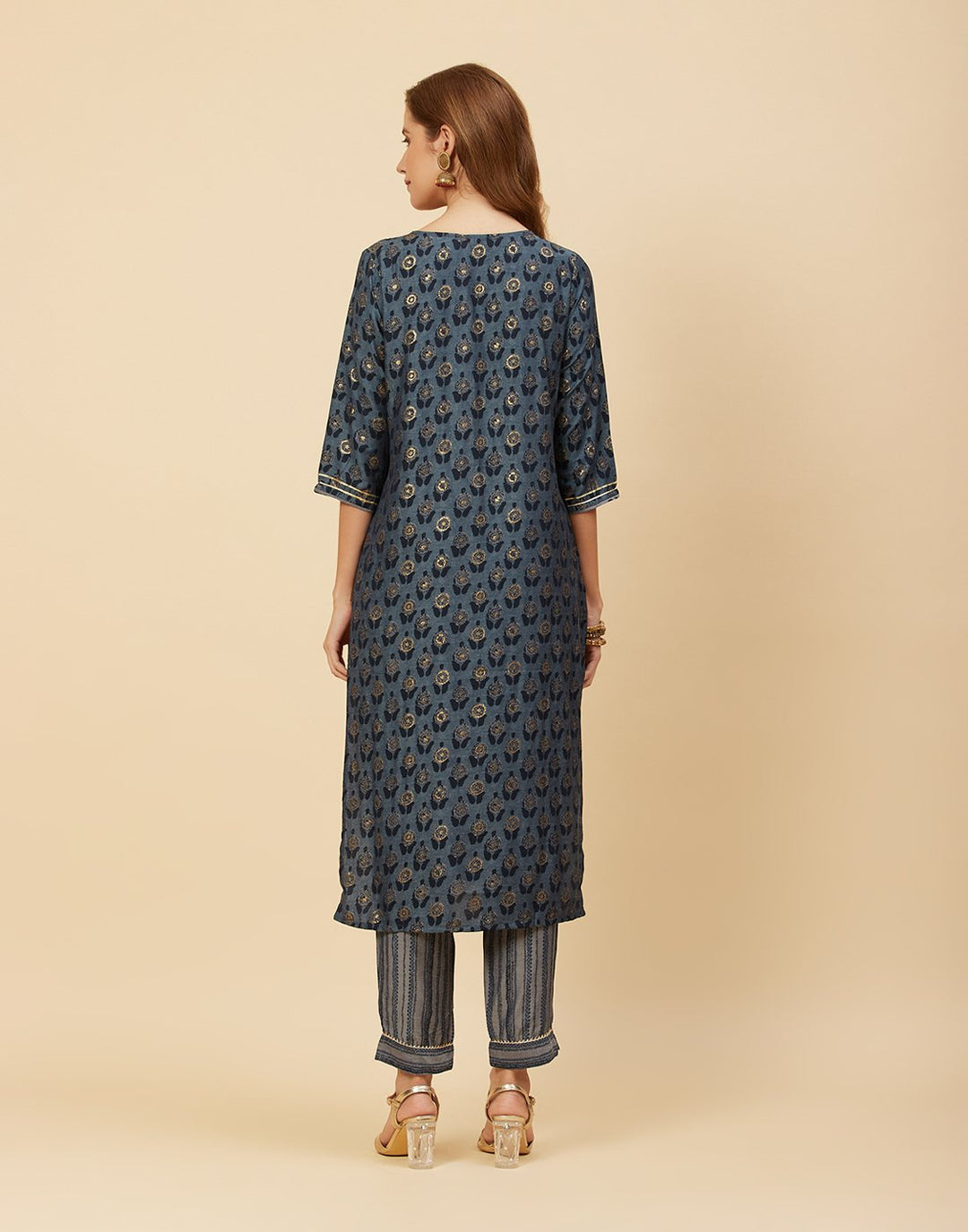 Embroidered Cotton Kurti With Pant