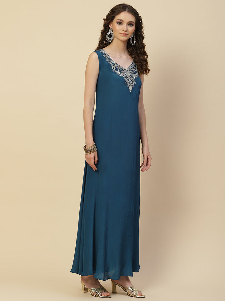 Digital Floral Printed Georgette Gown With Jacket