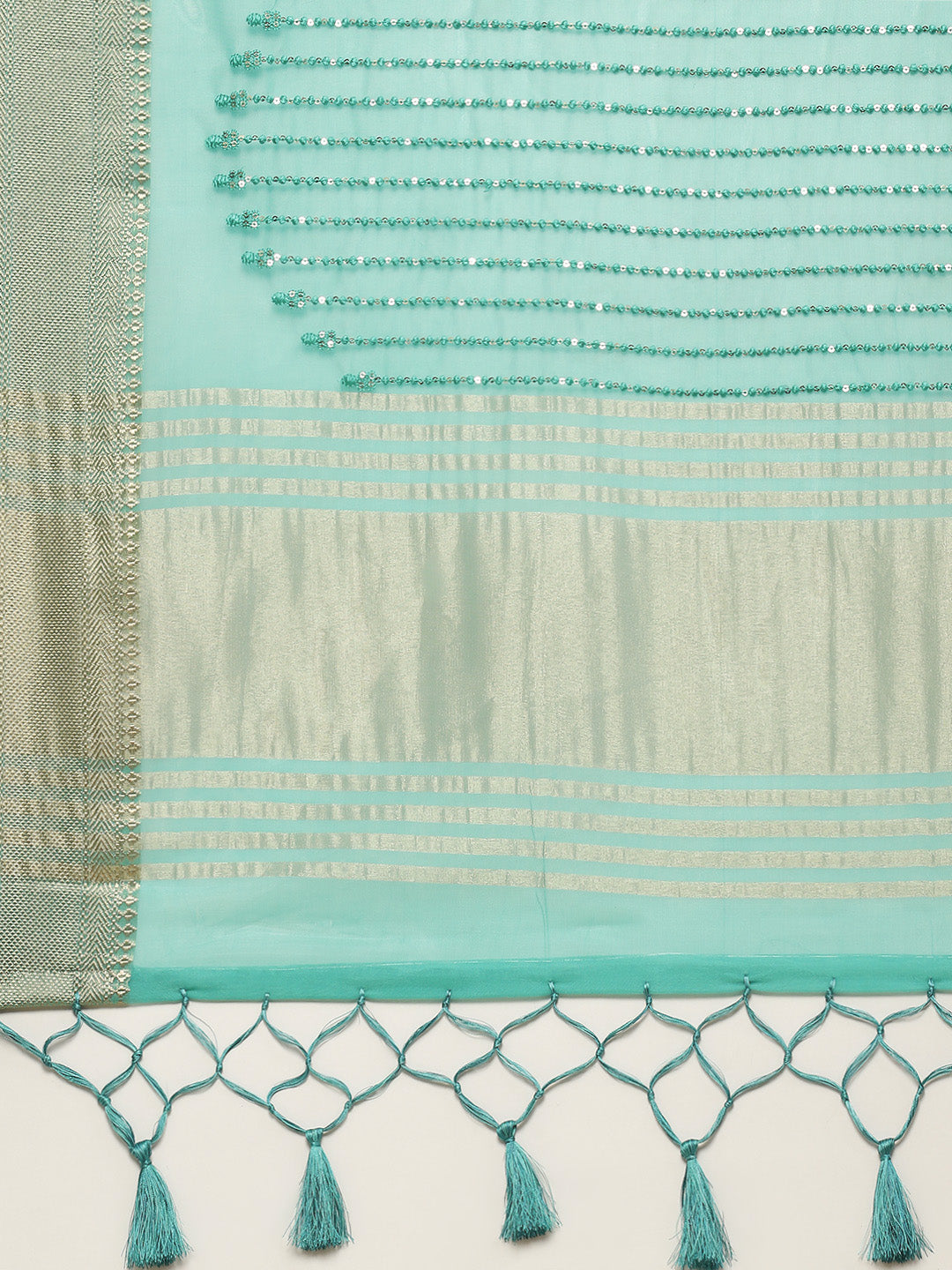 Sequin Organza Woven Saree