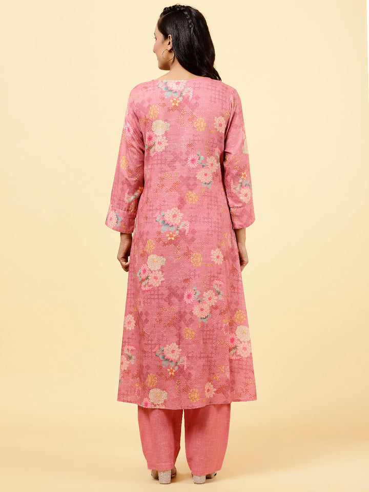 Printed Cotton Kurta With Pants